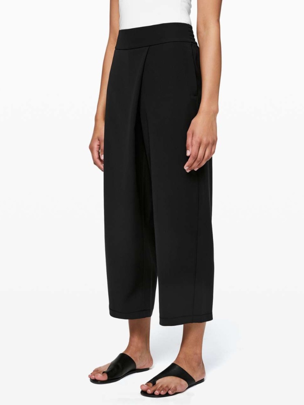 Lululemon Athletica With The Flow Cross Over Wide-Leg Black Pants